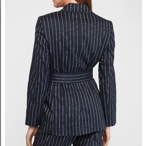 COPY - EXPRESS NWT PINSTRIPE BELTED BOYFRIEND BLAZER Small Coat jacket women